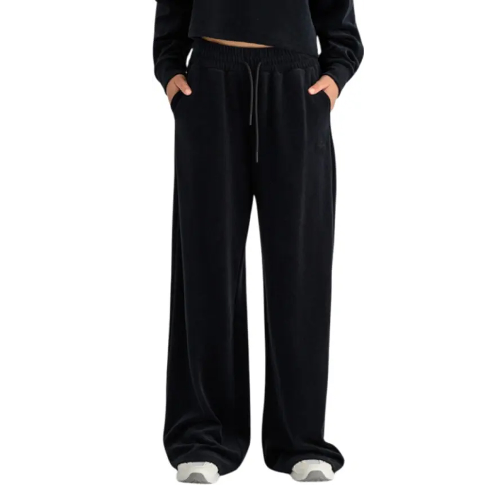 VELVET WIDE LEG PANTS